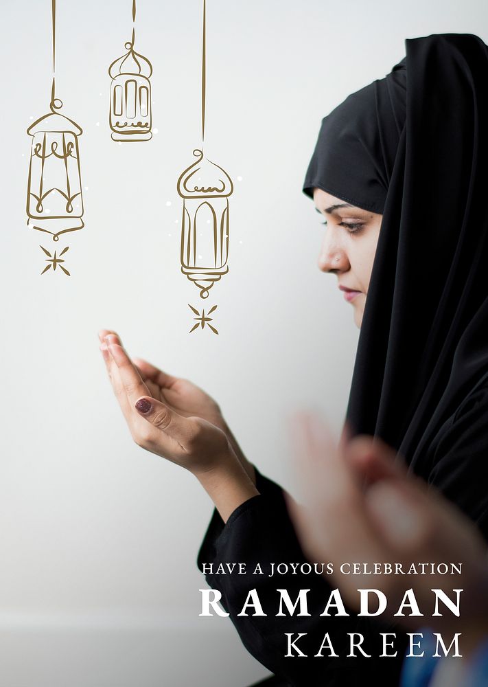 Ramadan Kareem poster with greeting 