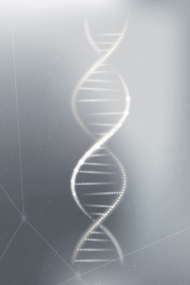 DNA genetic biotechnology science vector gray neon graphic