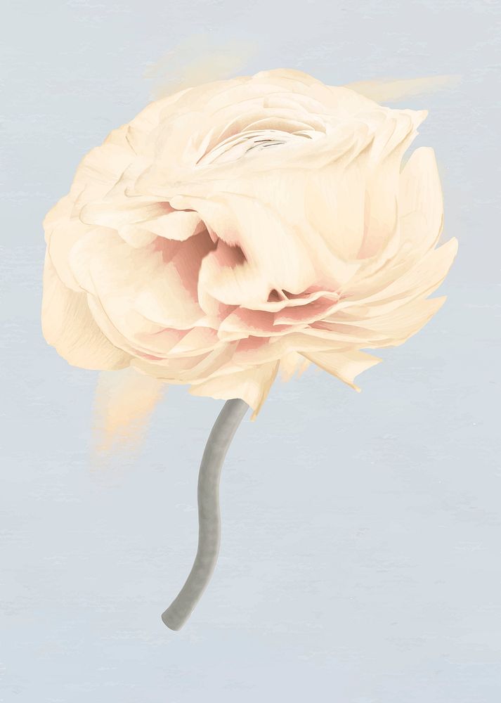 Buttercup flower sticker vector, pastel beige trippy psychedelic art