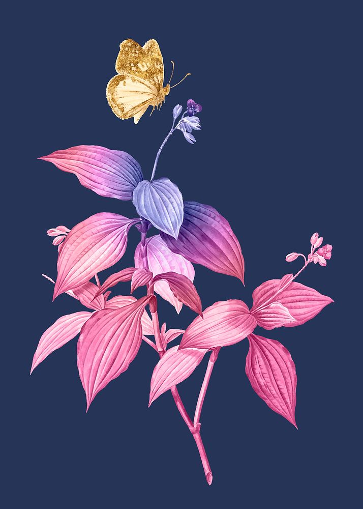 Flower aesthetic illustration vector, remixed from vintage public domain images