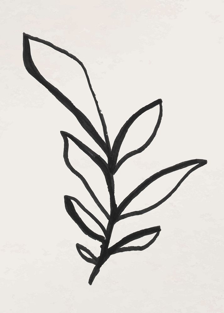 Leaf doodle illustration vector, remixed from vintage public domain images