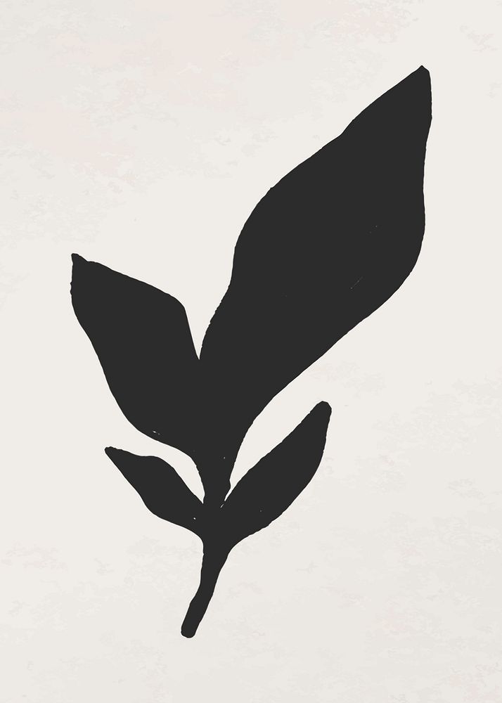 Leaf black illustration vector, remixed from vintage public domain images