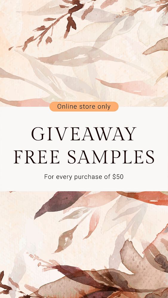 Aesthetic autumn shopping template vector with giveaway text social media ad