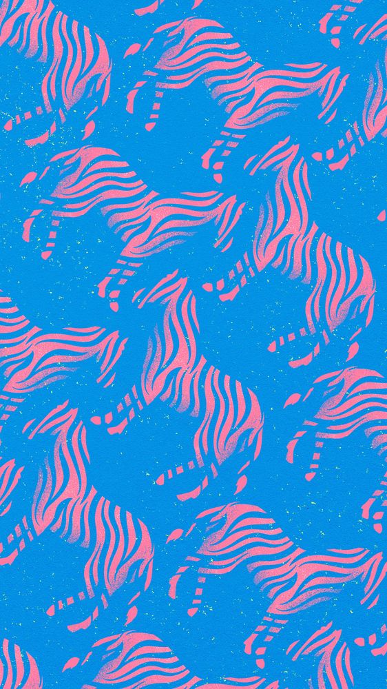 Zebra pattern phone wallpaper, pink kidcore animal design
