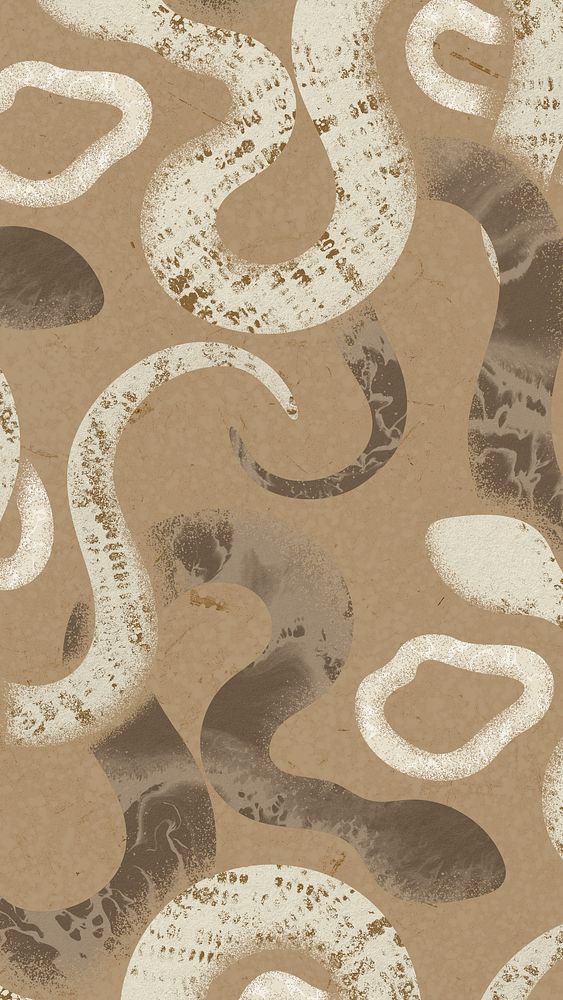 Earthy snake pattern mobile wallpaper, brown aesthetic