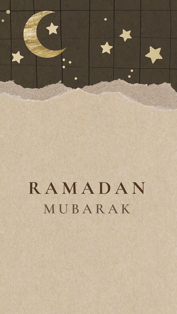 Ramadan Mubarak iPhone wallpaper template, festive design, vector