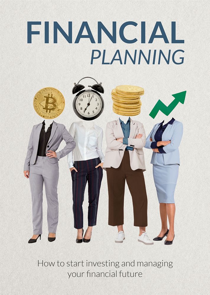 Financial planning poster template, business remixed media psd
