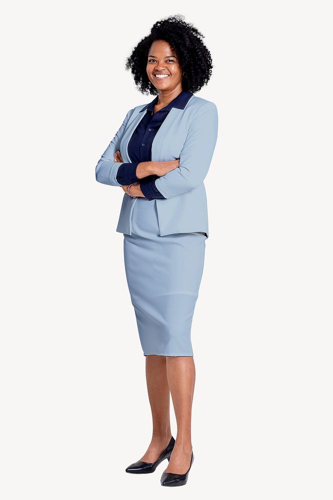Black businesswoman sticker, woman empowerment psd