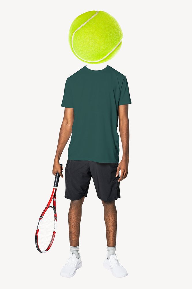 Tennis head man, sports remixed media psd