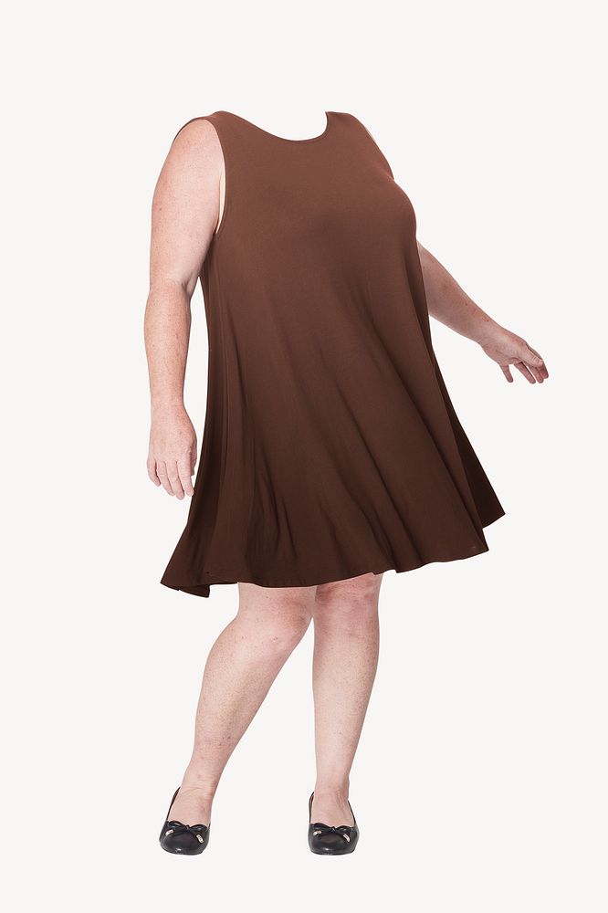 Headless plus size woman wearing dress image