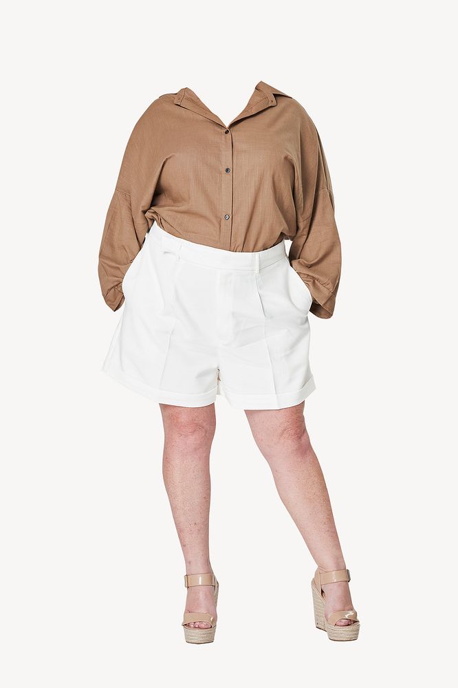 Headless woman in minimal shirt, women's fashion image