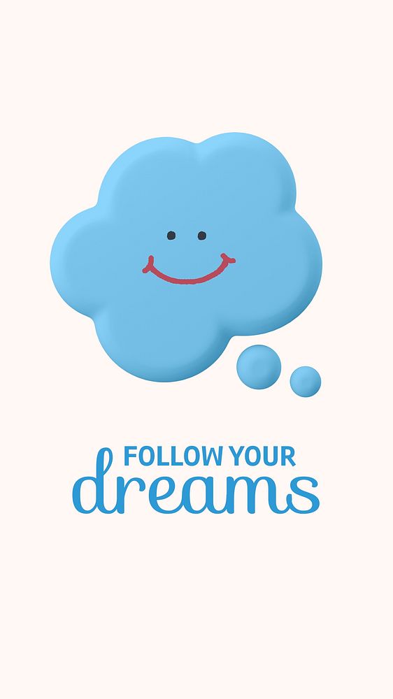 Happy bubble Instagram story template, follow your dreams quote vector