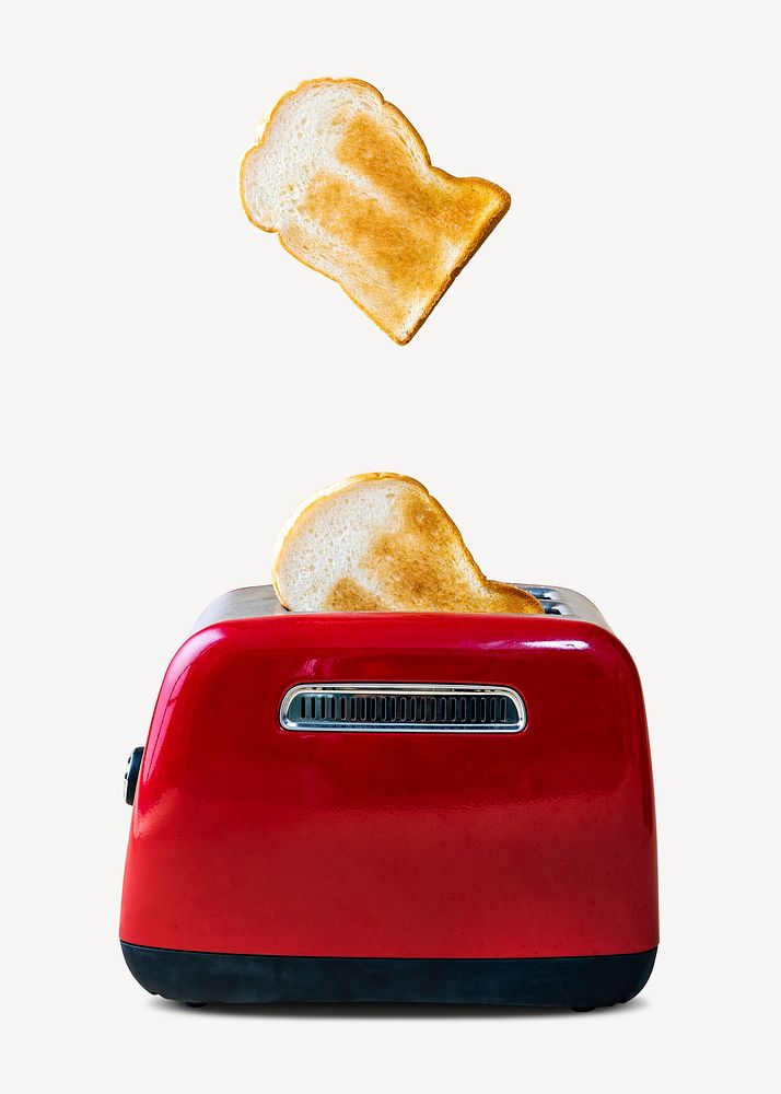 Toaster collage element, food design psd