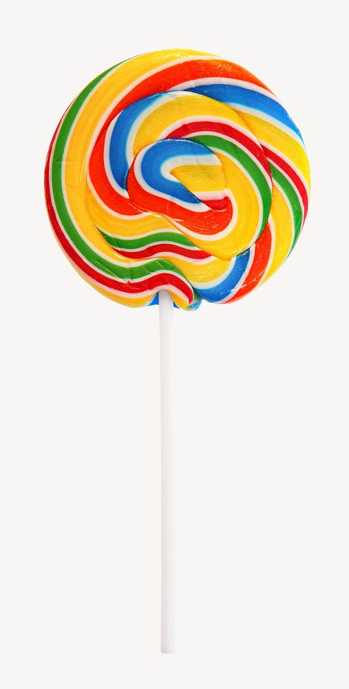 Colorful lollipop sticker, dessert food isolated image psd
