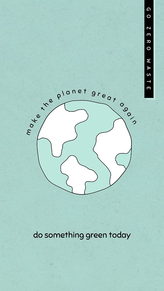 Green planet vector social media story template