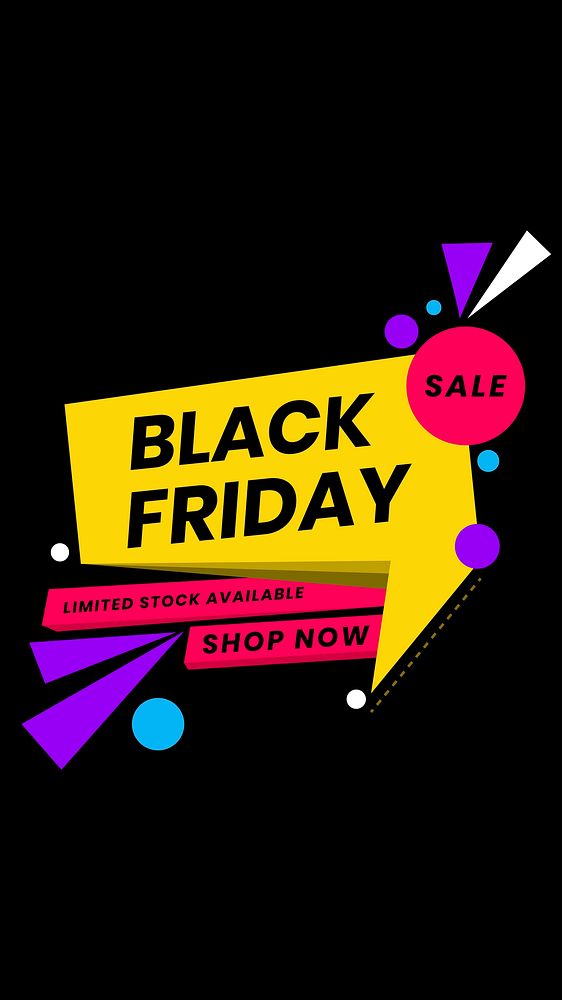 Colorful vector Black Friday ad announcement banner template