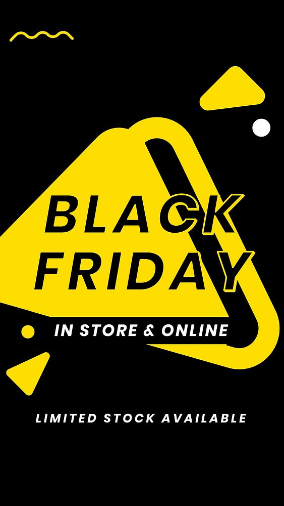 Black Friday vector yellow geometric sale announcement banner