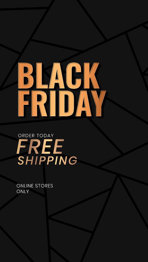 Vector Black Friday golden bold shine text promotional banner template