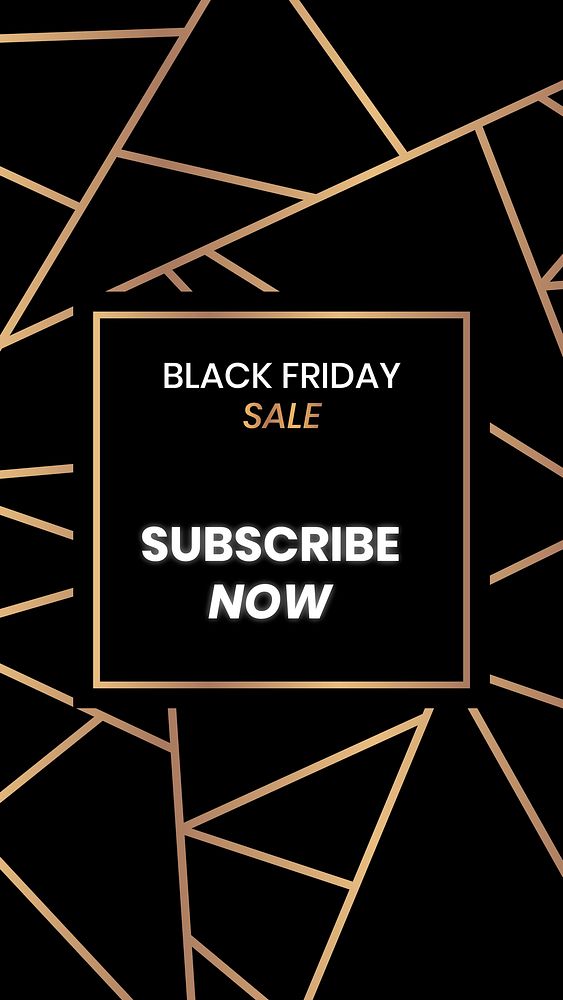 Subscribe now vector Black Friday sale gold mosaic patterned banner