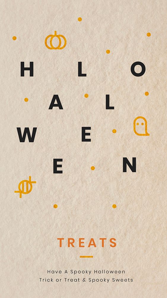 Festive Halloween vector template social media story