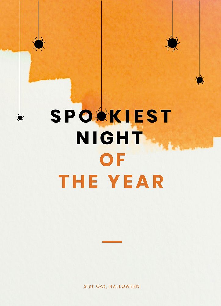 Spookiest night of the year template Halloween psd