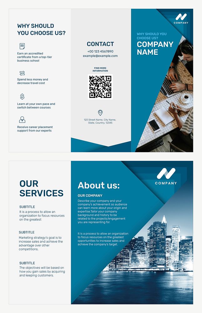Business brochure template vector for marketing company