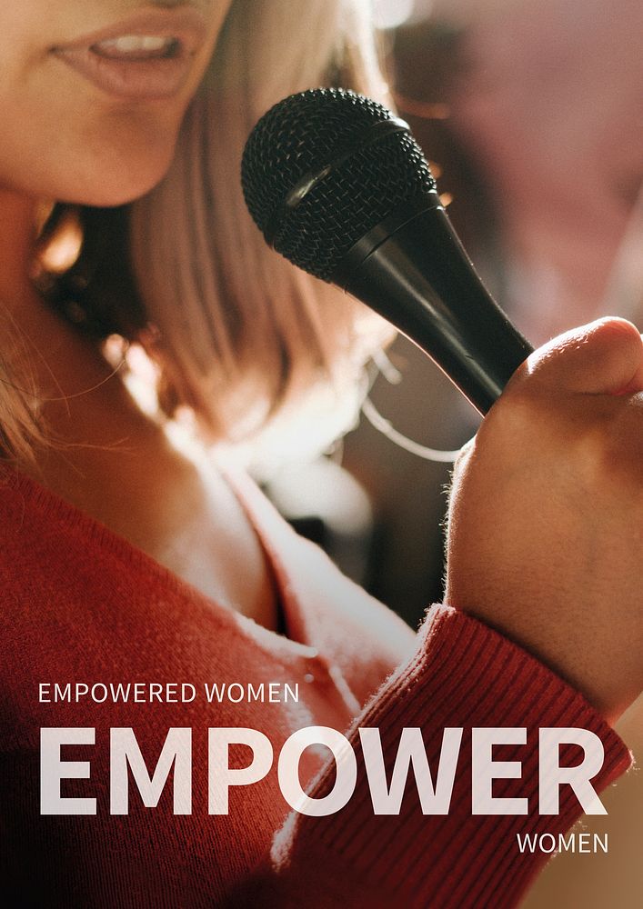 Women empowerment template vector for poster with editable text