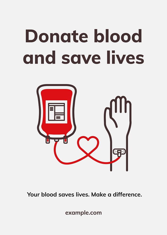 Donation save lives template vector health charity ad poster