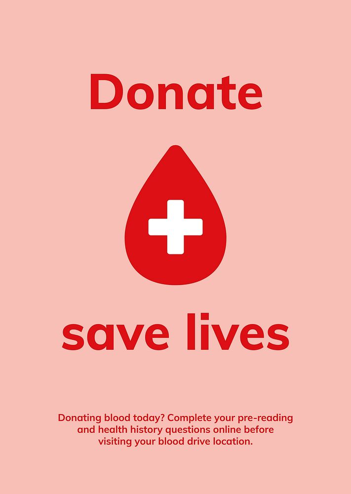Donation save lives template vector health charity ad poster