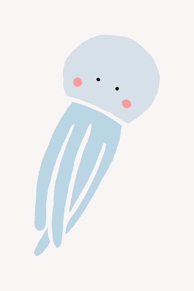 Octopus animal sticker, cute marine life vector
