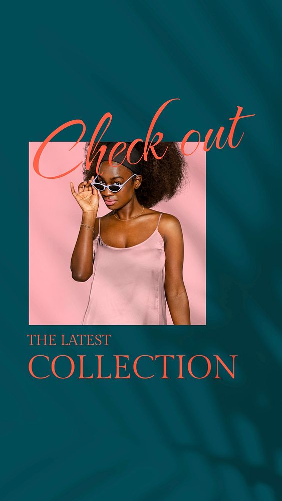 Fashion collection Instagram story template vector