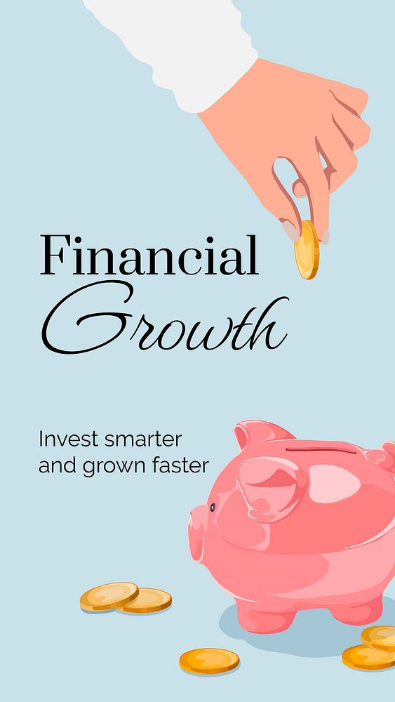 Financial growth Instagram story template vector
