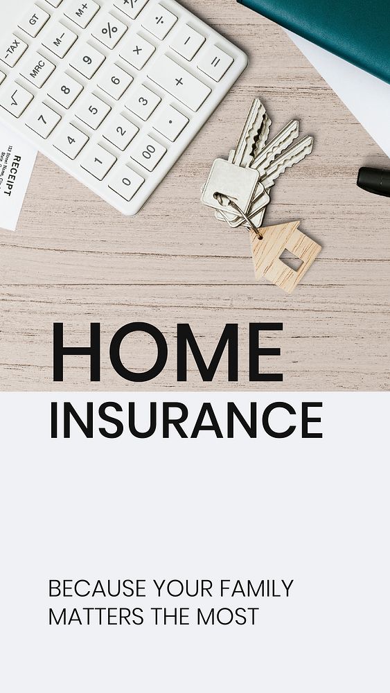 Home insurance Instagram story template vector