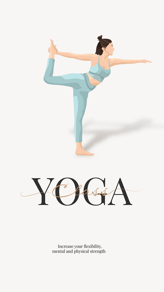 Yoga class Instagram story template vector