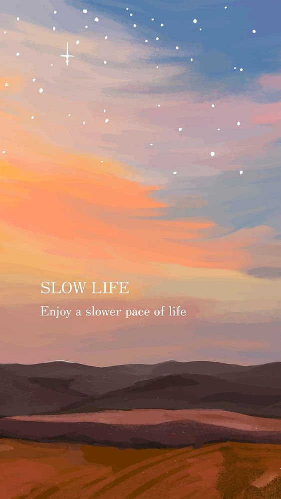 Slow lifestyle Instagram story template vector