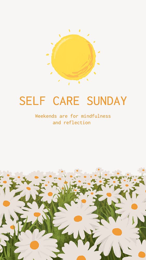 Self care Instagram story template vector
