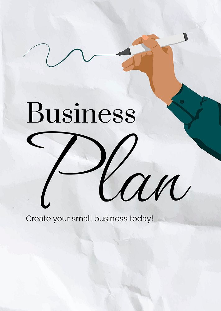 Business plan, editable poster template psd