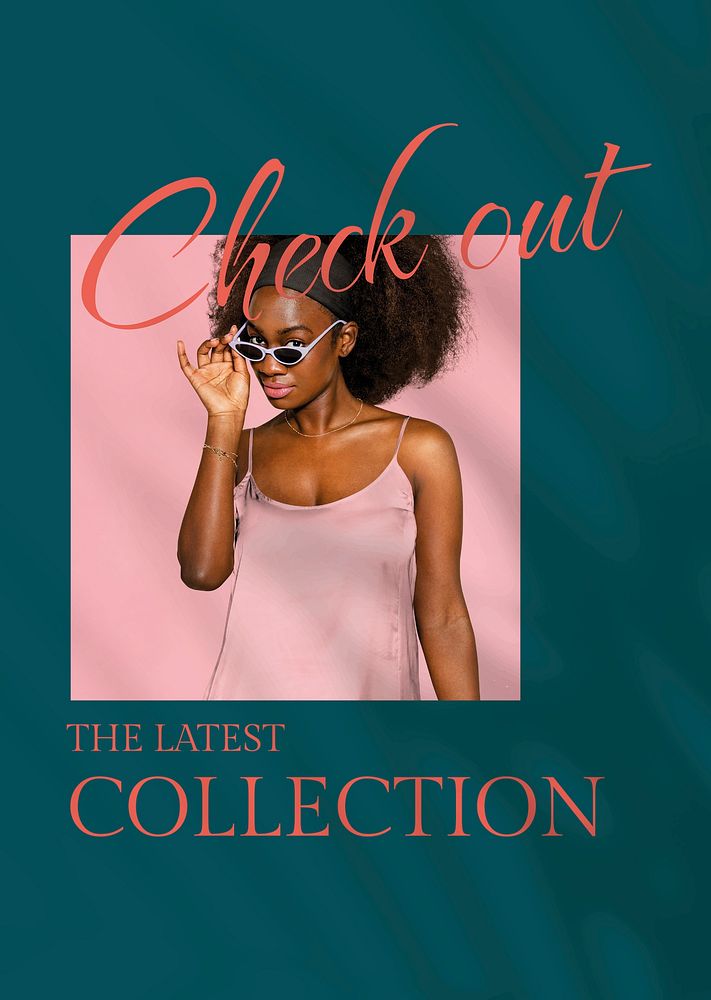 Fashion collection, editable poster template vector