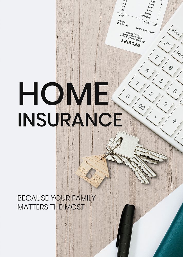 Home insurance, editable poster template psd
