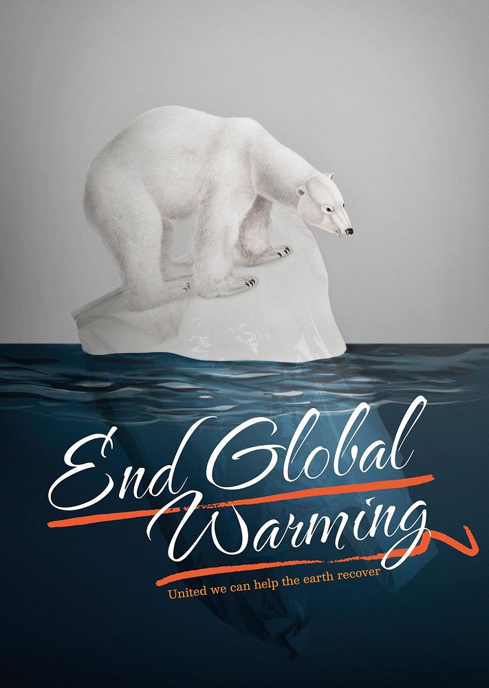 Global warming, editable poster template psd