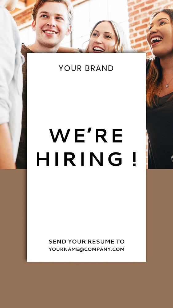 We're hiring job recruitment social advertisement template vector
