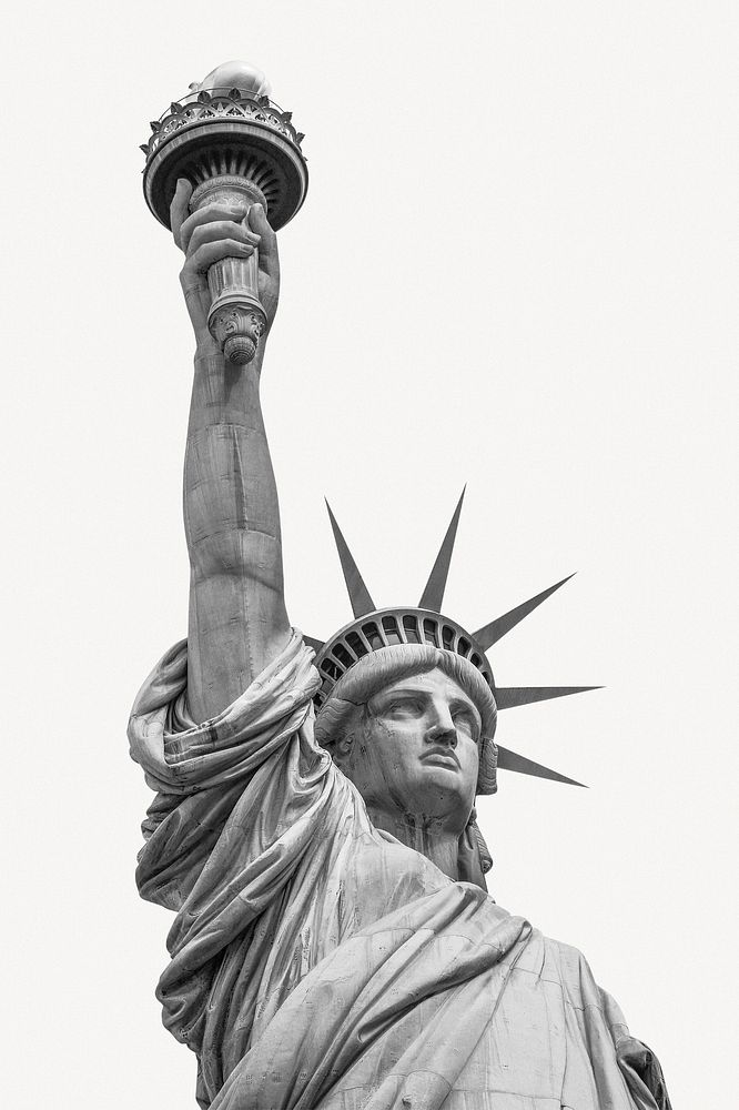 Statue of Liberty collage element, historical landmark psd