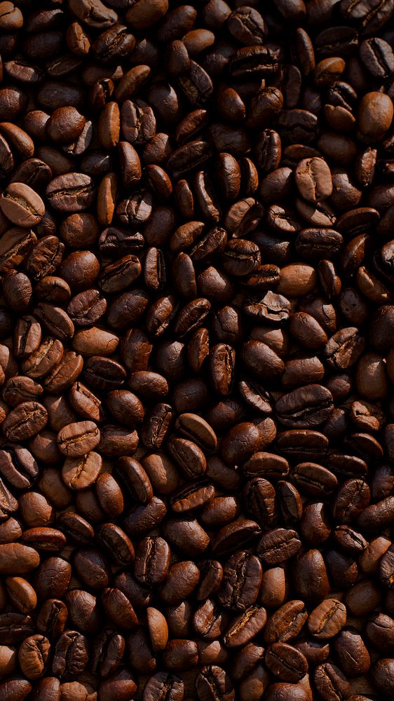 iPhone wallpaper coffee bean background, high resolution image. Original public domain image from Wikimedia Commons
