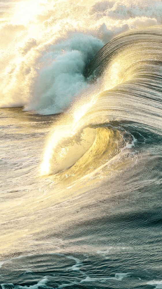 Mobile wallpaper wave background, HD aesthetic nature photo. Original public domain image from Wikimedia Commons