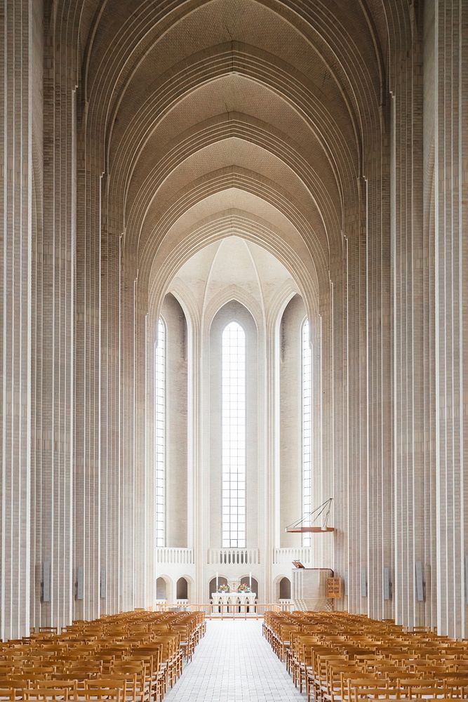 Grundtvigs Kirke, architecture. Original public domain image from Wikimedia Commons