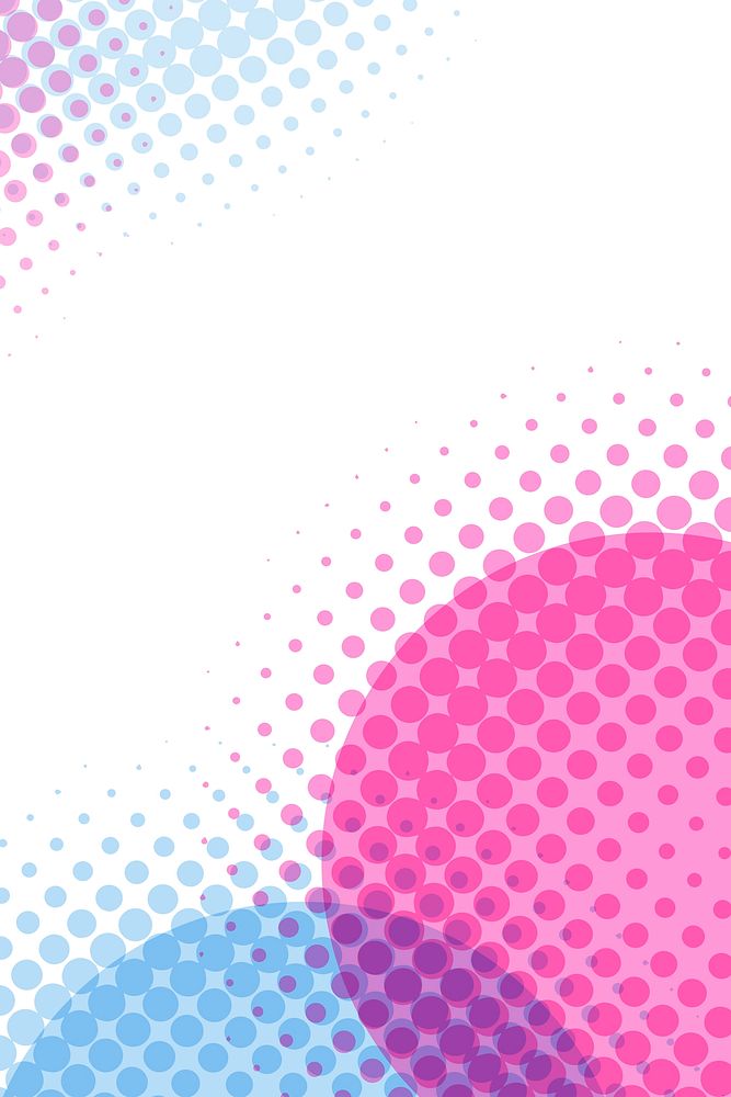 Circle blue and pink halftone pattern background vector