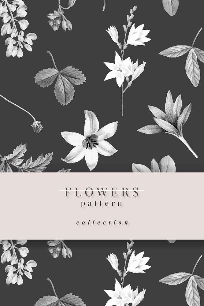 Blooming flowers pattern  vector collection