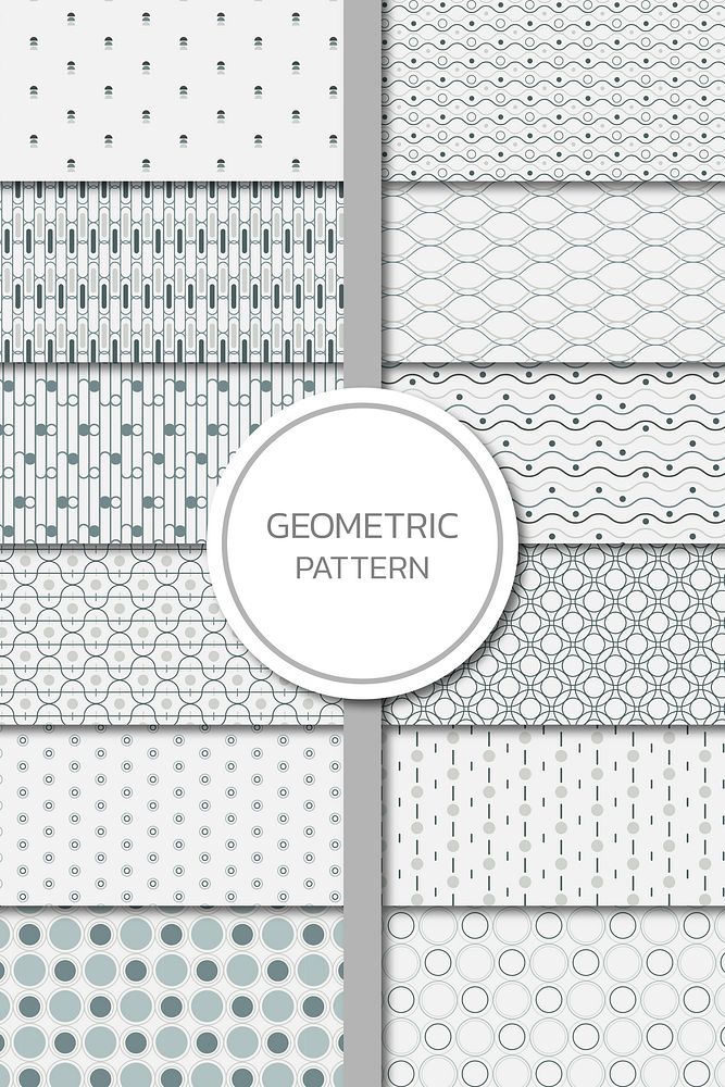 Seamless geometric pattern vector set