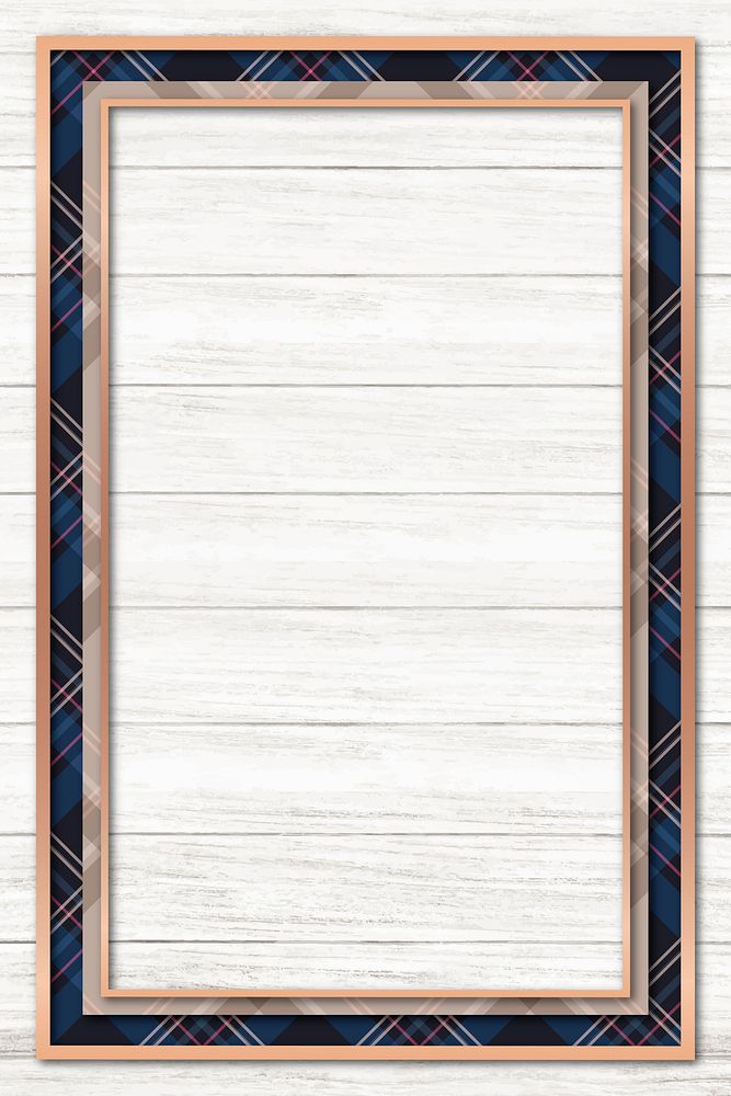 Tartan frame on wooden background vector template