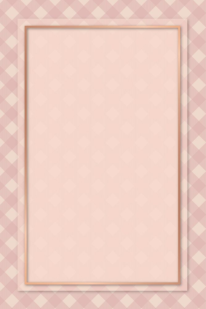 Pink tartan patterned framevector template